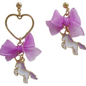 Boucles D'oreilles Licorne Cœur En Argent 925 Avec Zircon - Multicolore - Cadeau Femme, Enfant - Sans Nickel, Allergène