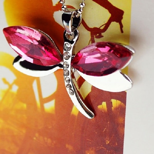 Collier Libellule En Acier Inoxydable - Pendentif Cadeau Femme/fille - Plaqué Or Ou Argent - Chaîne 50+7 Cm